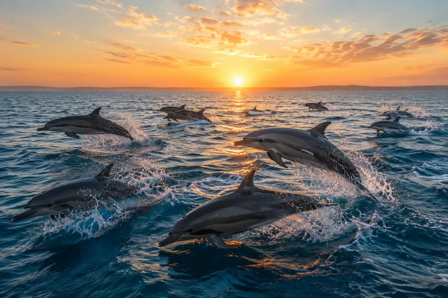Wild spinner dolphins swimming Red Sea Shaab El Erg Hurghada